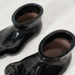 Foot Planter In Black - Right -Furniture Shop FootPlanterinBlack Right.03