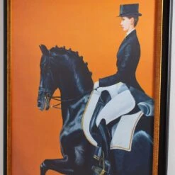 Framed Equestrian Artwork On Silk Cloth - Orange -Furniture Shop Framed 20Equestrian 20Artwork 20on 20Silk 20Cloth 20 20Orange.04