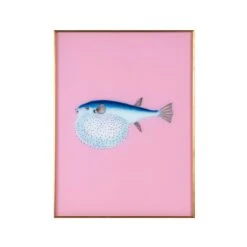 Framed Fish Print In Mermaid Pink