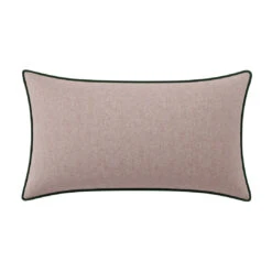 Custom Lumbar Pillow - Francis Blush Chenille 19 Custom Lumbar Pillow - Francis Blush Chenille -Furniture Shop FrancisBlushChenilleLumbarwithStacyEmeraldVelvetPiping.01