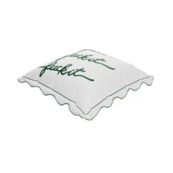 Fuck It Large Scallop Pillow Cover - Emerald -Furniture Shop FuckItPillowCover Emerald.02