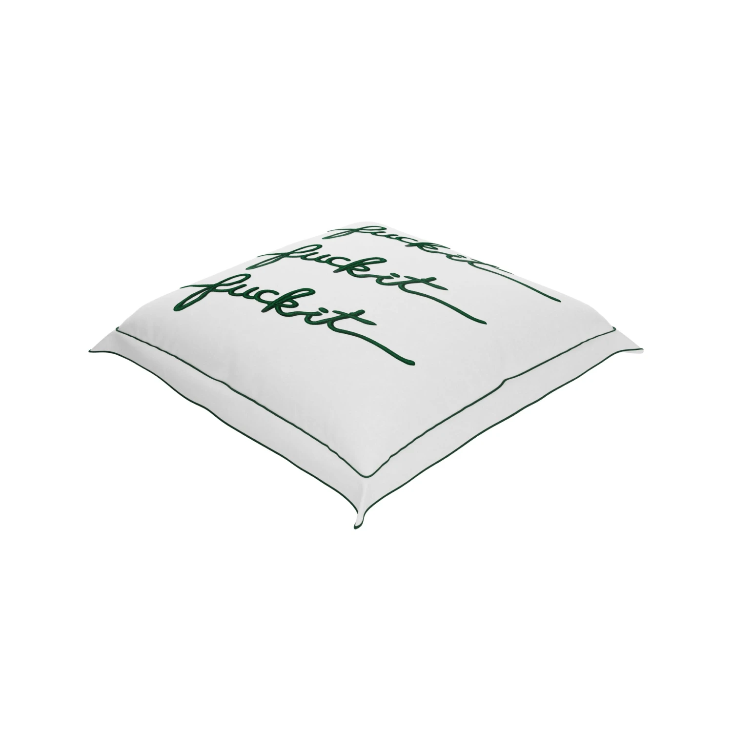 Fuck It Pillow Cover Square - Emerald 2 Fuck It Pillow Cover Square - Emerald - Image 2