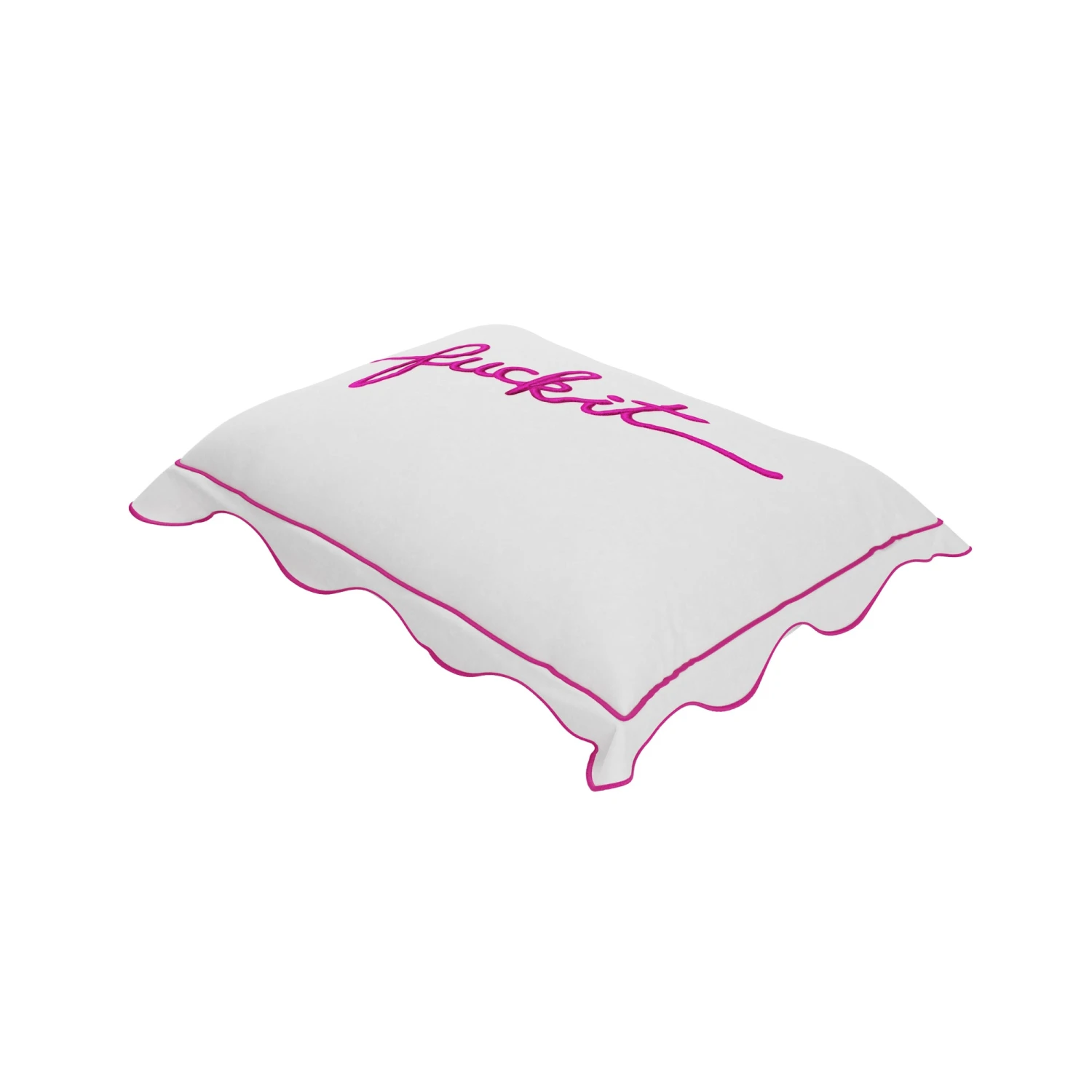 Fuck It Small Scallop Pillow Cover - Magenta 2 Fuck It Small Scallop Pillow Cover - Magenta - Image 2