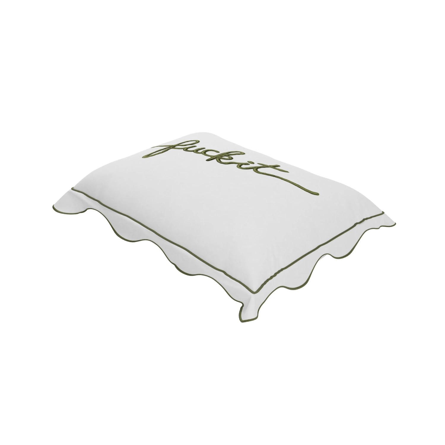 Fuck It Small Scallop Pillow Cover - Sage 2 Fuck It Small Scallop Pillow Cover - Sage - Image 2