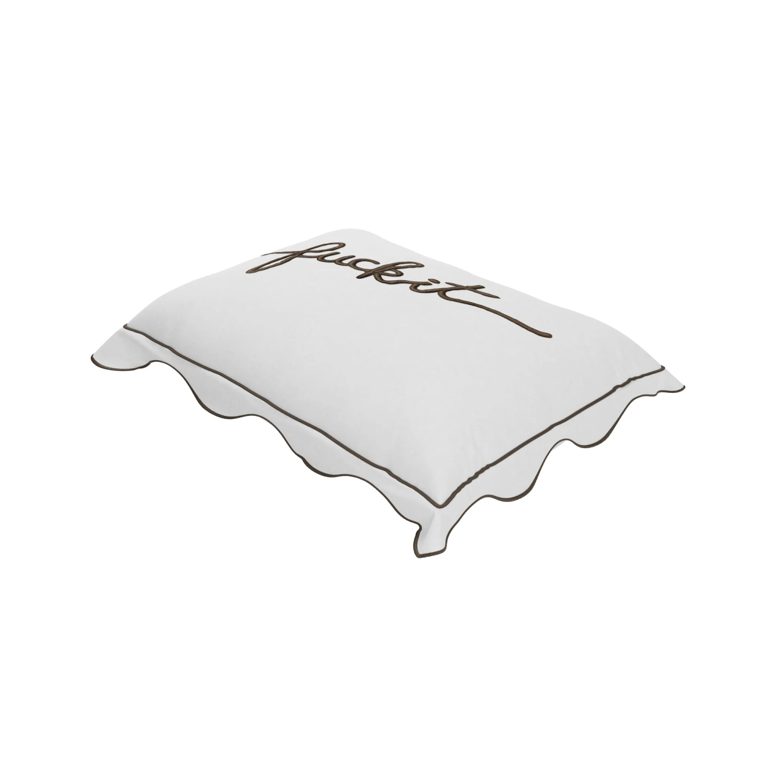 Fuck It Small Scallop Pillow Cover - Slate 2 Fuck It Small Scallop Pillow Cover - Slate - Image 2