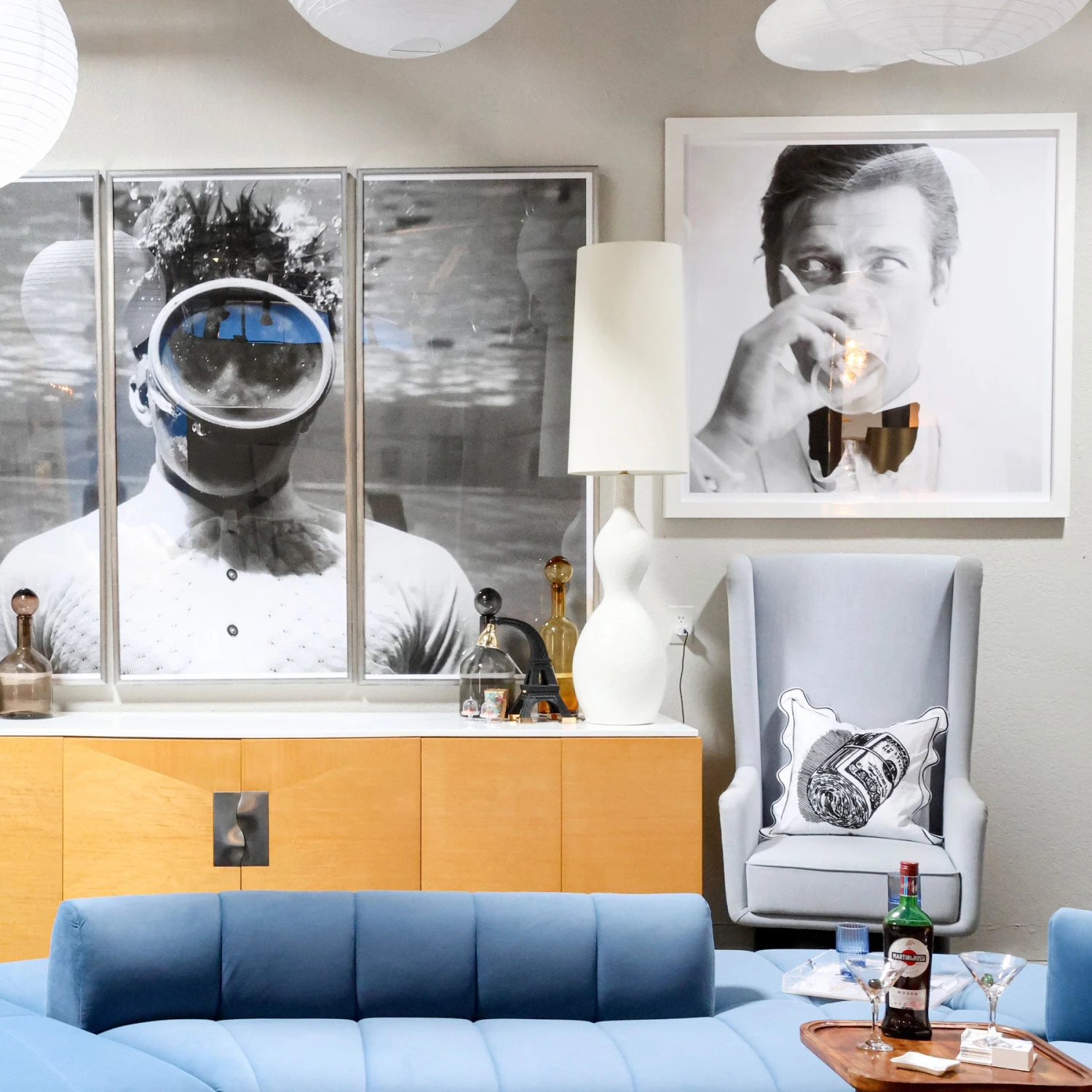 Man Underwater Triptych Art 3 Man Underwater Triptych Art - Image 3