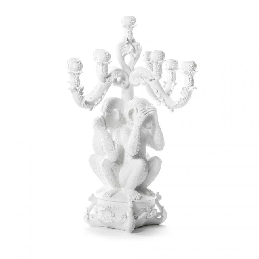 Giant Burlesque 3 Monkeys Candelabra - White By Seletti 3 Giant Burlesque 3 Monkeys Candelabra - White By Seletti - Image 3