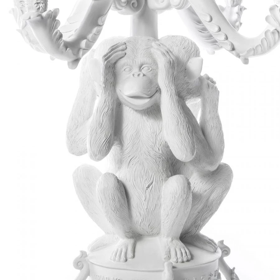 Giant Burlesque 3 Monkeys Candelabra - White By Seletti 9 Giant Burlesque 3 Monkeys Candelabra - White By Seletti - Image 9
