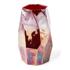 Graphic Luster Red Vase - L