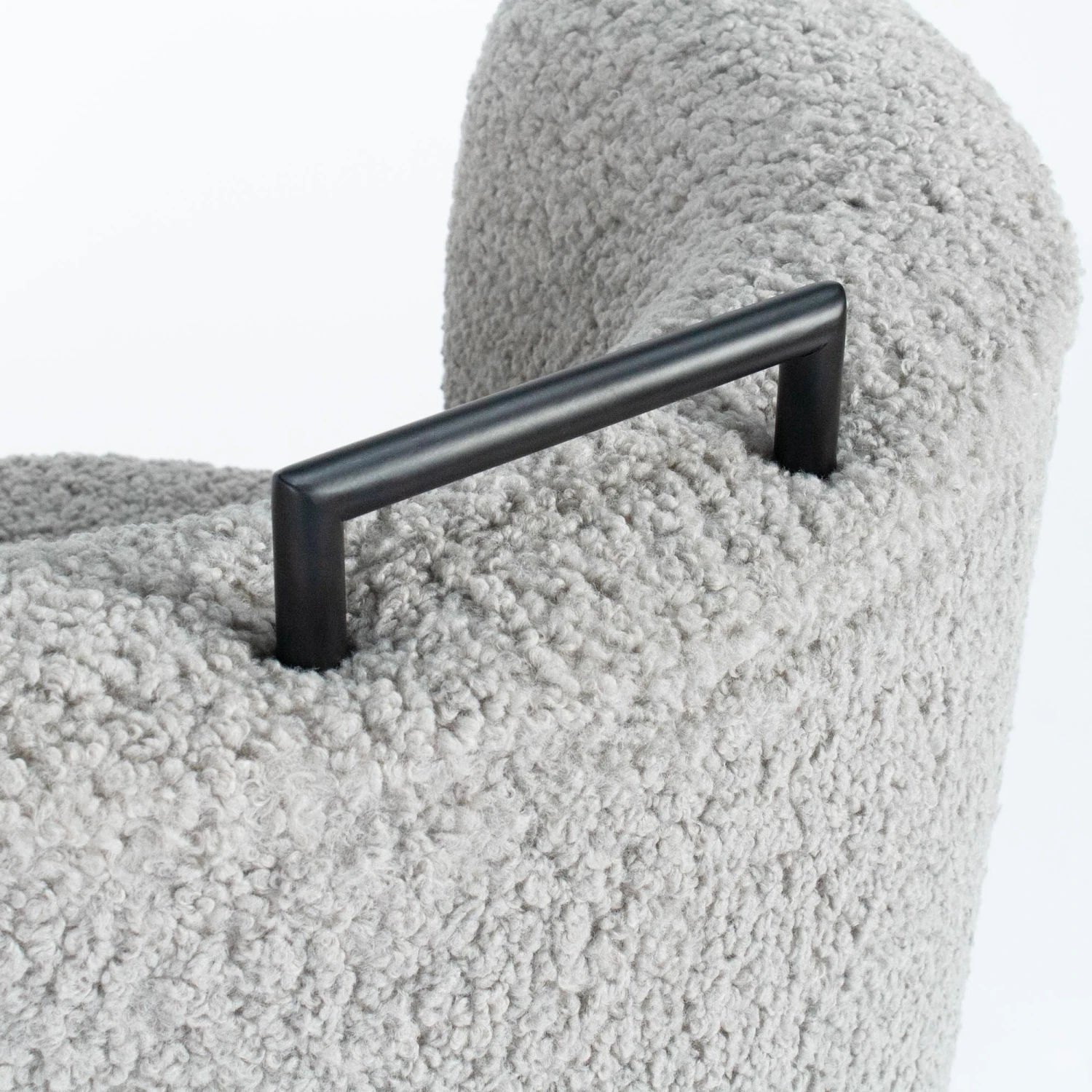 Gunter Swivel Chair In Grey Boucle Matte Black 4 Gunter Swivel Chair In Grey Boucle Matte Black - Image 4