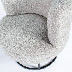 Gunter Swivel Chair In Grey Boucle Matte Black 12 Gunter Swivel Chair In Grey Boucle Matte Black -Furniture Shop GunterSwivelChairInGreyBoucleMatteBlack.05