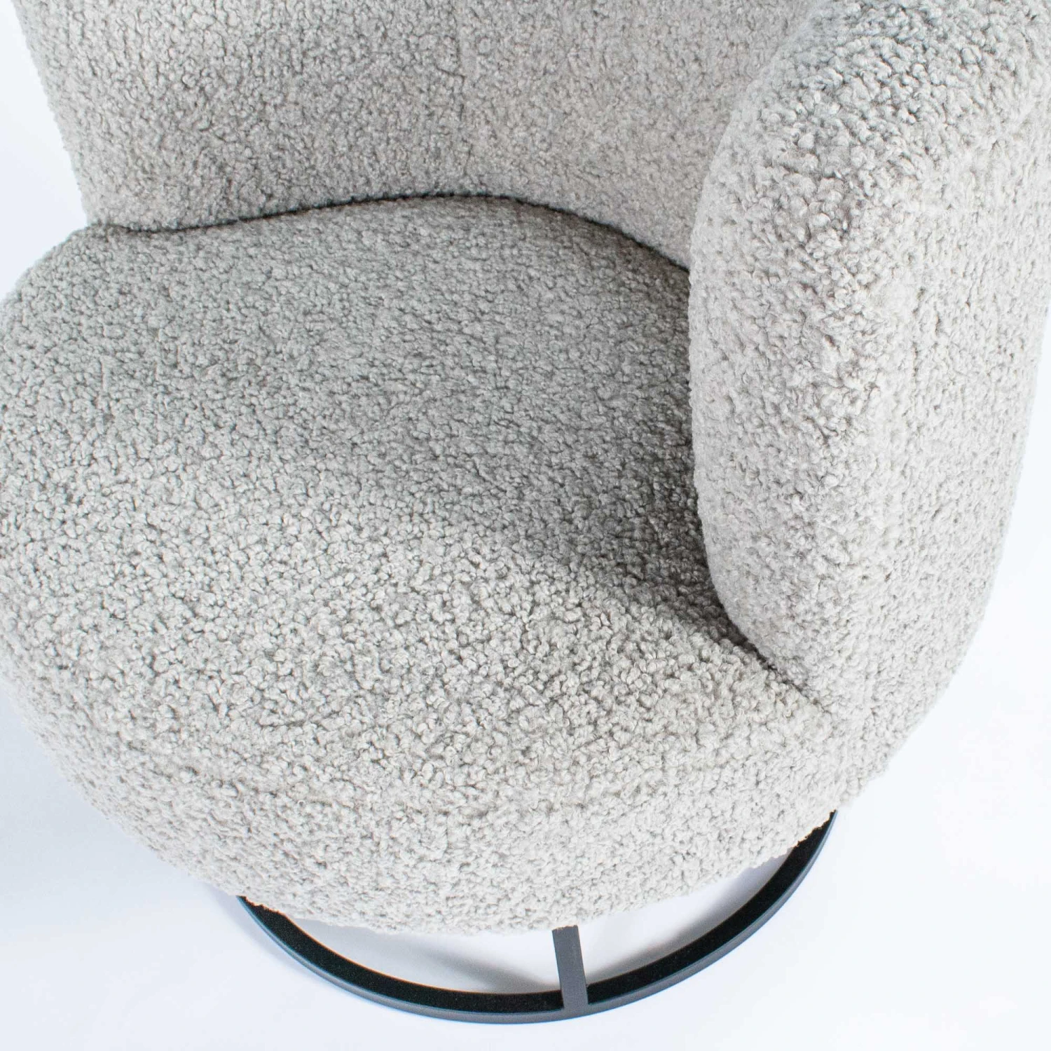 Gunter Swivel Chair In Grey Boucle Matte Black 5 Gunter Swivel Chair In Grey Boucle Matte Black - Image 5