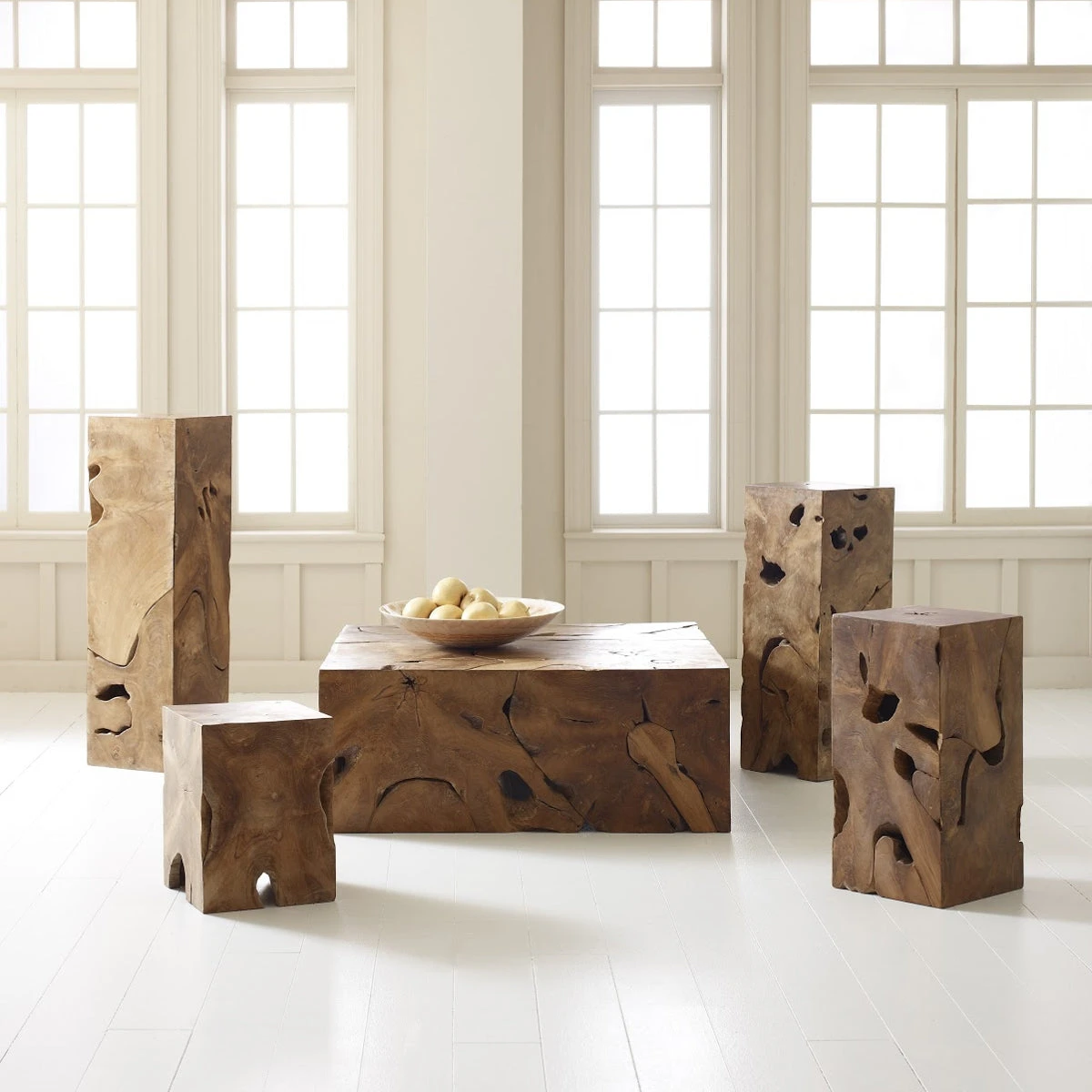 Teak Slice Stool 2 Teak Slice Stool - Image 2