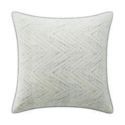 Custom Pillow - Ines River Chenille 11 Custom Pillow - Ines River Chenille -Furniture Shop InesRiverChenillewithRalphNavyPinstripePiping.02
