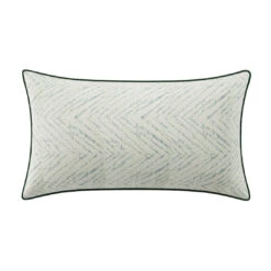 Custom Lumbar Pillow - Ines River Chenille -Furniture Shop InesRiverChenillewithStaceyEmeraldVelvetPiping.02