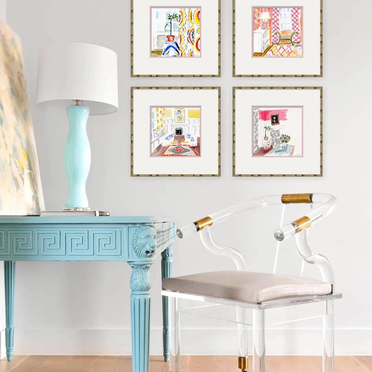 Interiors Print Series - Yellow Living Room 2 Interiors Print Series - Yellow Living Room - Image 2