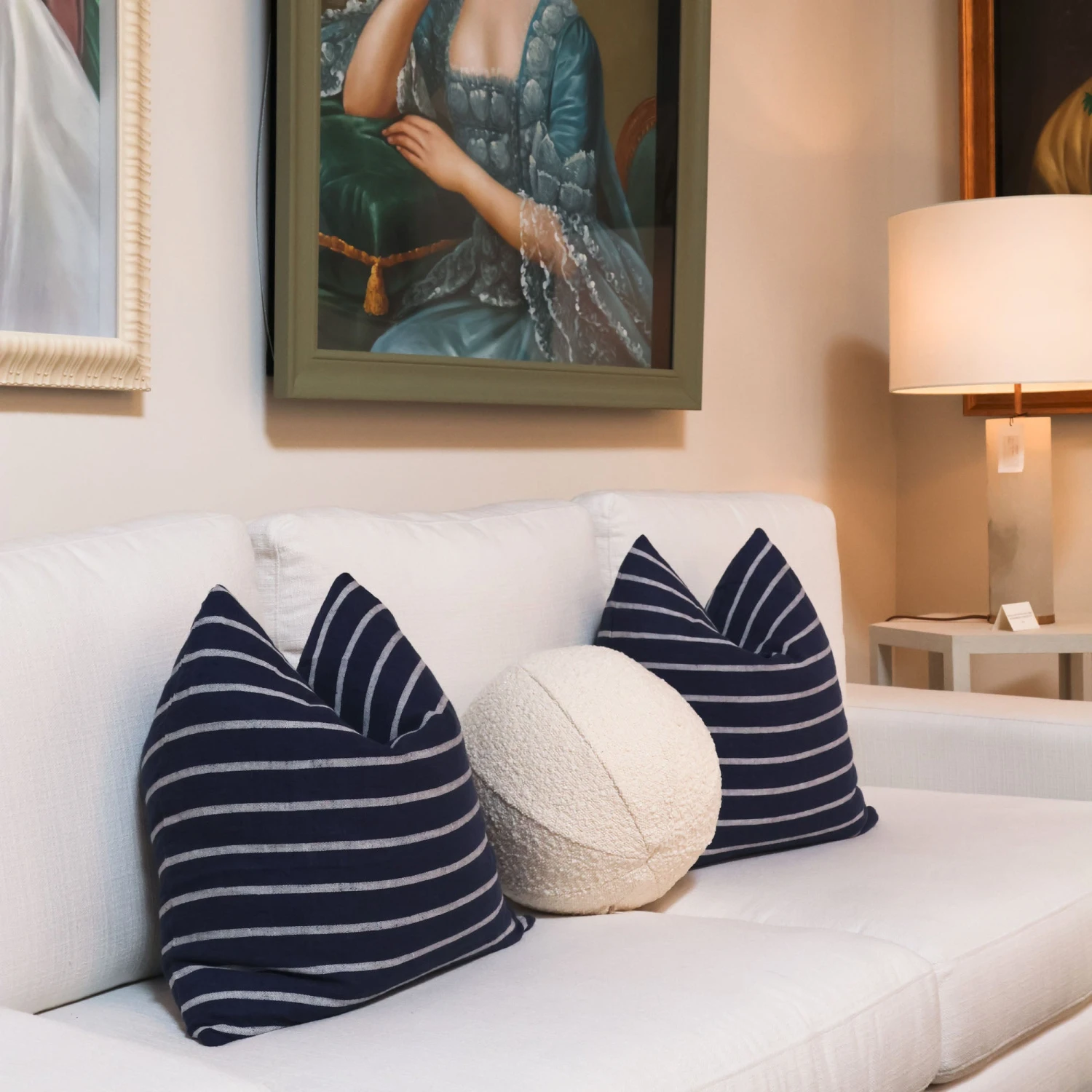 Ivory Boucle Round Pillow 2 Ivory Boucle Round Pillow - Image 2