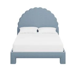 Custom Juliet Bed -Furniture Shop JulietteBedinFoleyBlueWoven.01