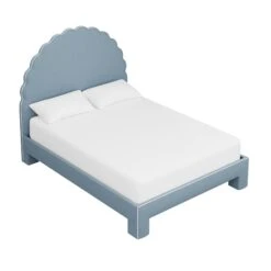 Custom Juliet Bed -Furniture Shop JulietteBedinFoleyBlueWoven.03