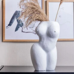 Lady Polyresin Pot - Ivory -Furniture Shop LadyPolyresinPot Ivory.06