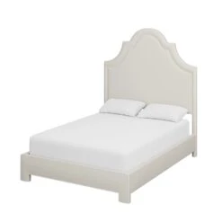 Custom Landry Bed -Furniture Shop LandryBedinDaliIvoryVelvet.02 4491aaea f280 48bd 96e1 cb845e9b655a