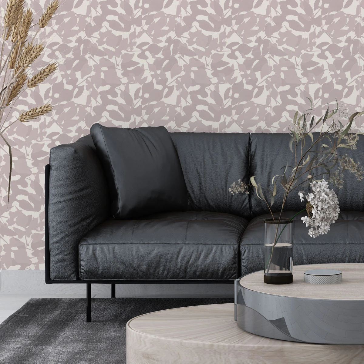 Leaves Wallpaper - Dusty Rose 2 Leaves Wallpaper - Dusty Rose - Image 2