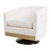 Lost & Found Swivel Chair In Ivory Boucle
