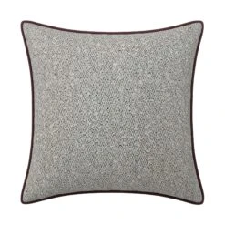 Custom Pillow - Louis Light Grey Boucle -Furniture Shop LouisLightGreyBouclewithEliePlumVelvetPiping.01