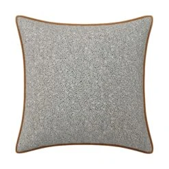 Custom Pillow - Louis Light Grey Boucle -Furniture Shop LouisLightGreyBouclewithNicholasCamelVelvetPiping.01