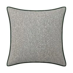 Custom Pillow - Louis Light Grey Boucle -Furniture Shop LouisLightGreyBouclewithStacyEmeraldVelvetPiping.01