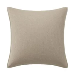 Custom Pillow - Luay Oatmeal Linen -Furniture Shop LuayOatmealLinenwithDaliIvoryVelvetPiping.01