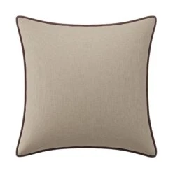 Custom Pillow - Luay Oatmeal Linen -Furniture Shop LuayOatmealLinenwithLelaDustyRosePiping.01