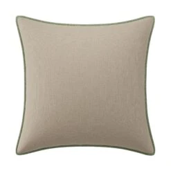 Custom Pillow - Luay Oatmeal Linen -Furniture Shop LuayOatmealLinenwithNikkiJadeChenillePiping.01