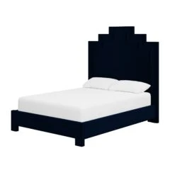 Custom MH Bed 20 Custom MH Bed -Furniture Shop MHBedinAdelaNavyVelvet.02