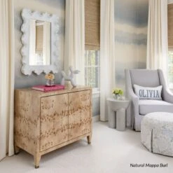 Custom Mallory Chest -Furniture Shop Mallory Natural Mappa Burl