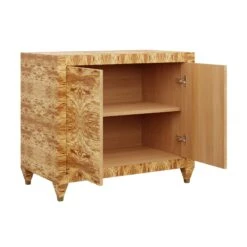 Custom Mallory Chest -Furniture Shop MalloryChest.GoldenPecanOliveAshDoorsOpen.01