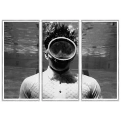 Man Underwater Triptych Art