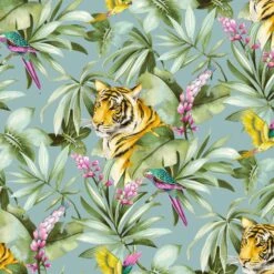 Mangrove Tiger Fabric - Blue