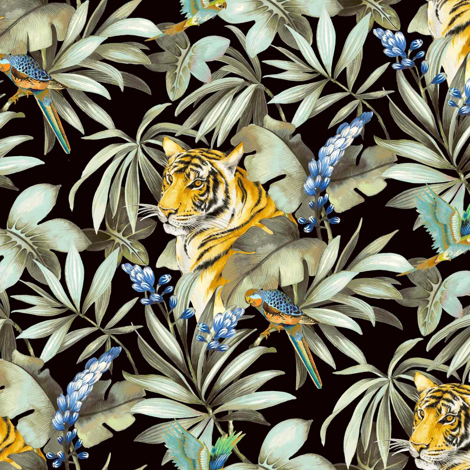 Mangrove Tiger Wallpaper - Black 1 Mangrove Tiger Wallpaper - Black