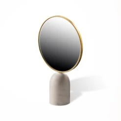 Marble White Round Mirror