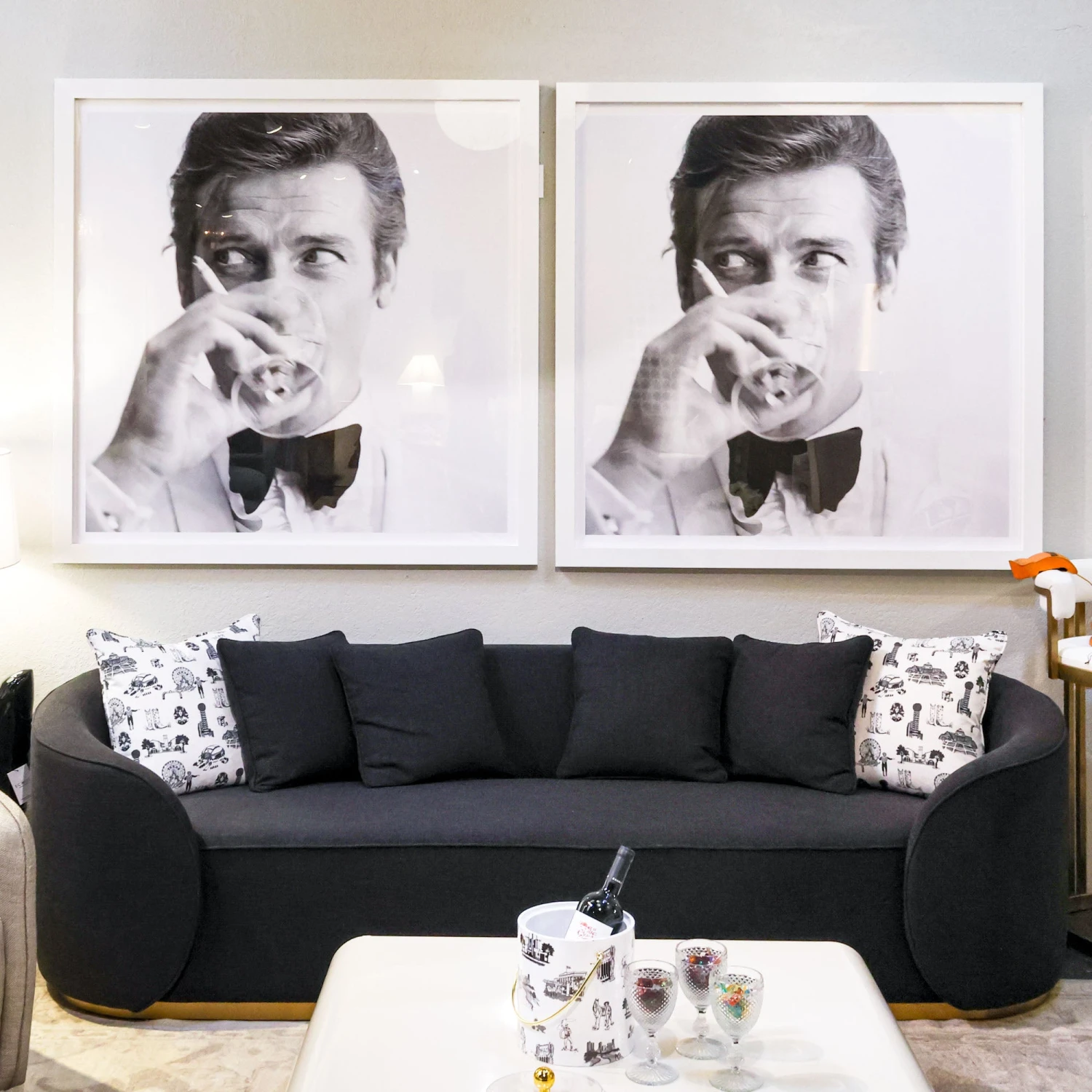 Martita Sofa In Black Tweed 2 Martita Sofa In Black Tweed - Image 2