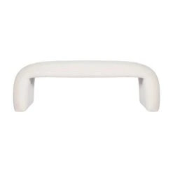 Maxwell Bench In Ivory Boucle -Furniture Shop MaxwellBenchInIvoryBoucle.01