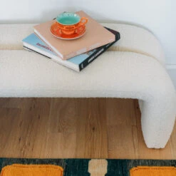 Maxwell Bench In Ivory Boucle -Furniture Shop MaxwellBenchInIvoryBoucle.06