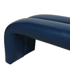 Maxwell Bench In Blue Leather -Furniture Shop MaxwellBenchinBlueLeather.04