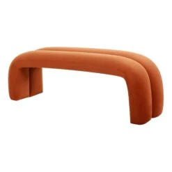 Maxwell Bench In Persimmon Velvet