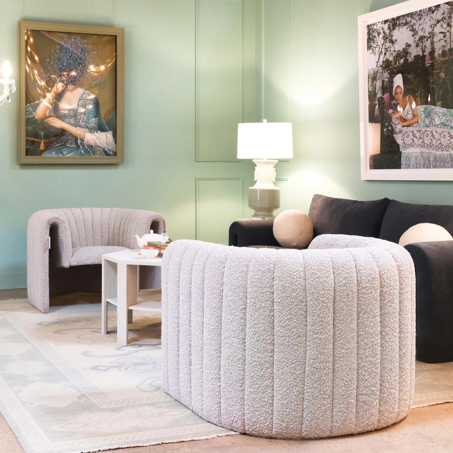 Miles Chair In Grey Boucle 2 Miles Chair In Grey Boucle - Image 2