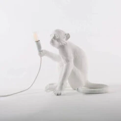 Monkey Lamp - Sitting White By Seletti -Furniture Shop Monkey 20Lamp 20 20Sitting 20White 20By 20Seletti.03
