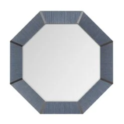 Montreal Mirror In Norris Grasscloth - Chrome