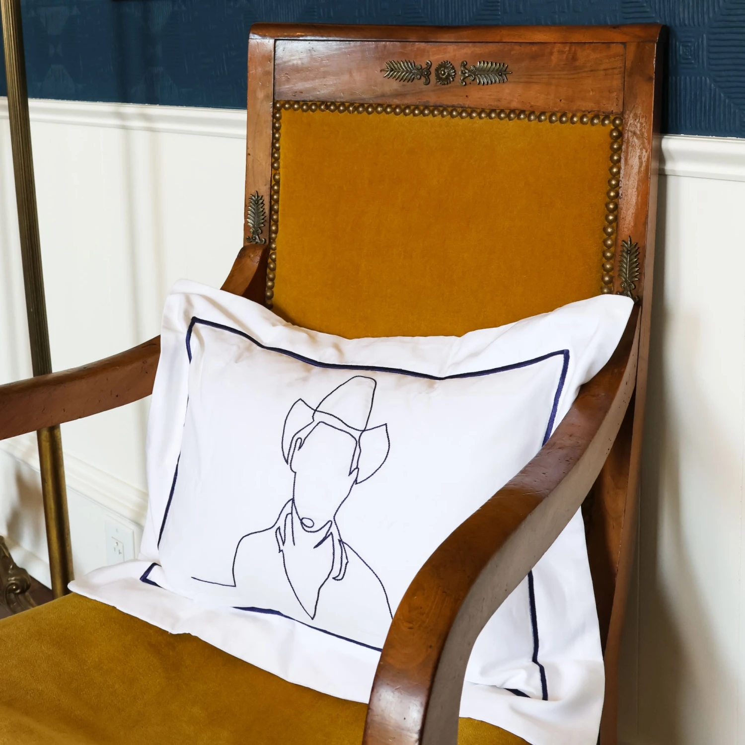 Navy Cowboy Boudoir Pillow Cover 2 Navy Cowboy Boudoir Pillow Cover - Image 2