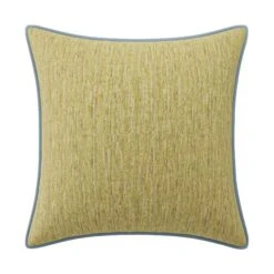 Custom Pillow - Nicola Lime Woven -Furniture Shop NicolaLimeWovenwithClarioIceVelvetPiping.01